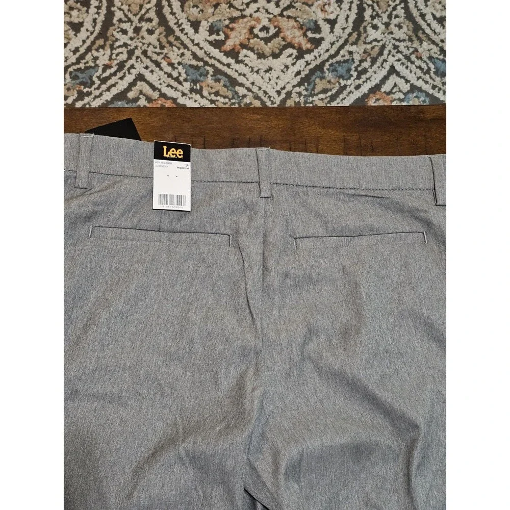 Lee  Pants  GrayWomen's  Flex Motion  Mid Rise Straight Leg Ash Heather  Sz 14 - Picture 4 of 10